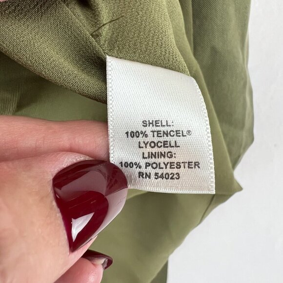 Banana Republic Wrap Midi Dress Green Career Sleeveless Size 12 - Picture 11 of 13